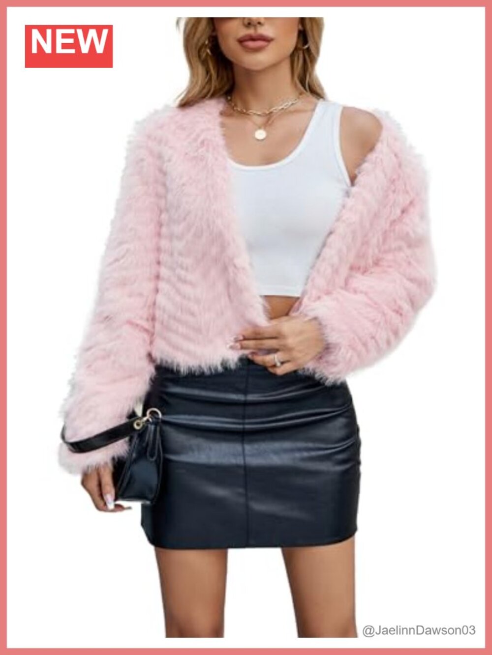 Faux Fur Cropped Coat Fuzzy Winter Jacket Fluffy Warm Outwear